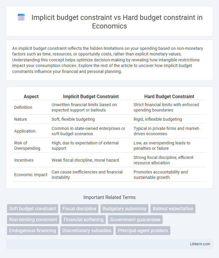 Hard budget constraint vs Implicit budget constraint in Economics - What is The Difference?