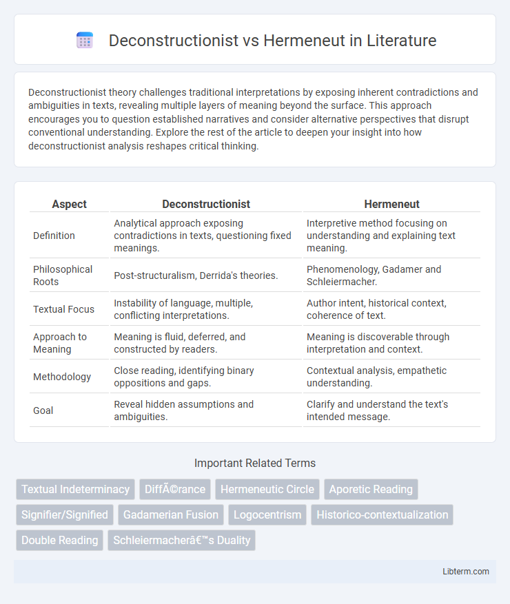 Hermeneut vs Deconstructionist in Literature - What is The Difference?