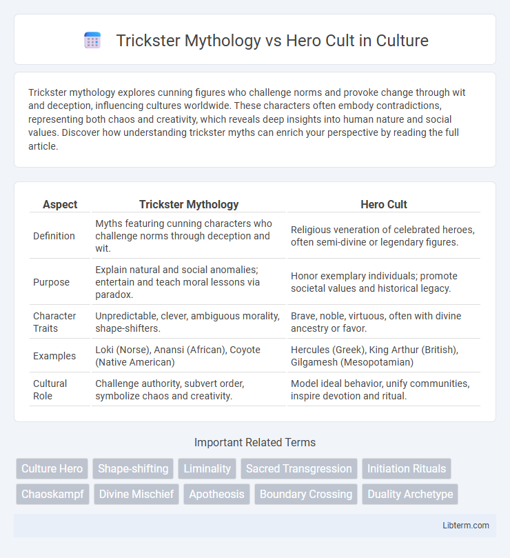 Hero Cult vs Trickster Mythology in Culture - What is The Difference?