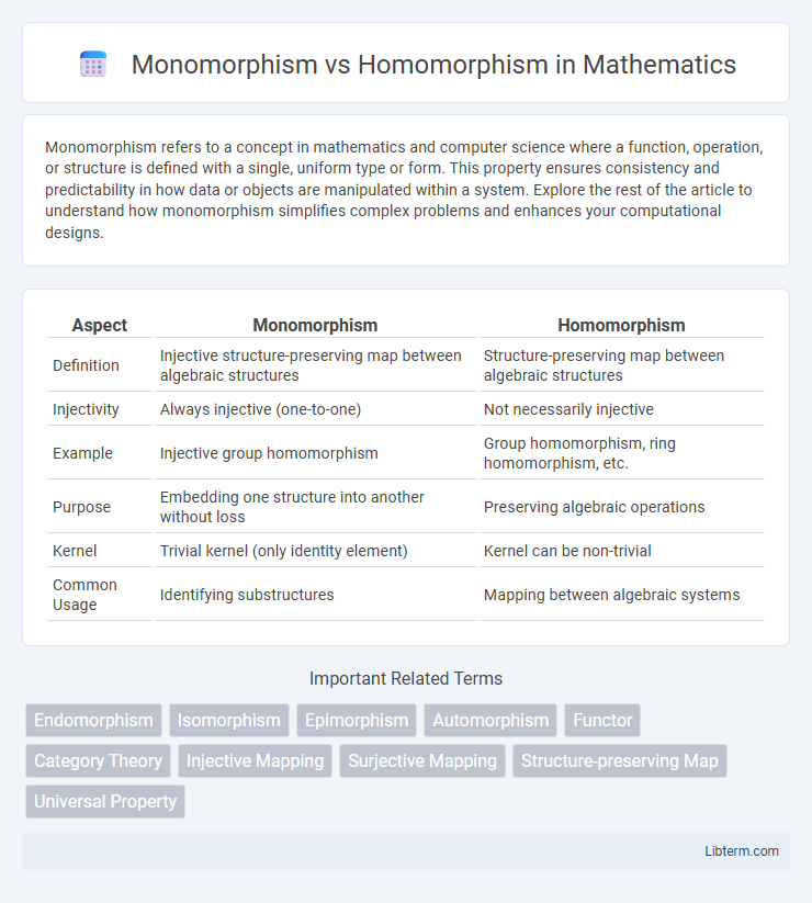 Homomorphism vs Monomorphism in Mathematics - What is The Difference?
