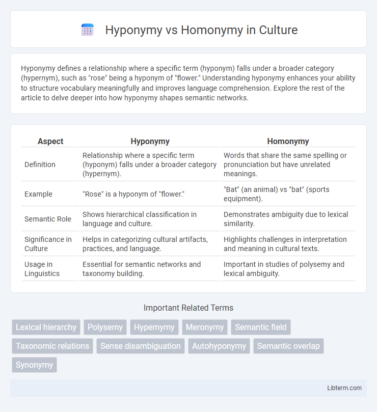Homonymy vs Hyponymy in Culture - What is The Difference?