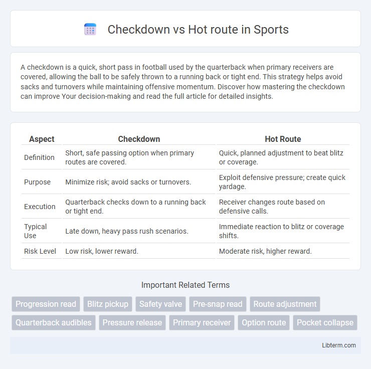Hot route vs Checkdown in Sports - What is The Difference?