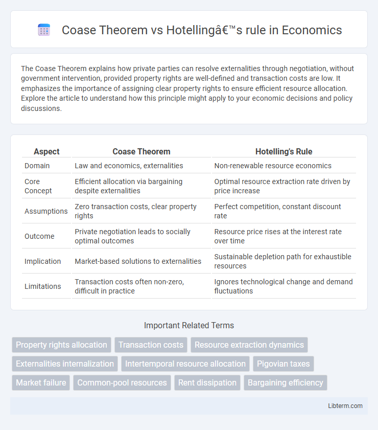 Hotelling’s rule vs Coase Theorem in Economics - What is The Difference?