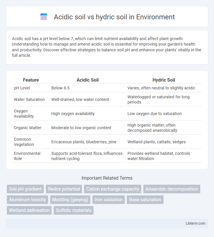 hydric soil vs Acidic soil in Environment - What is The Difference?