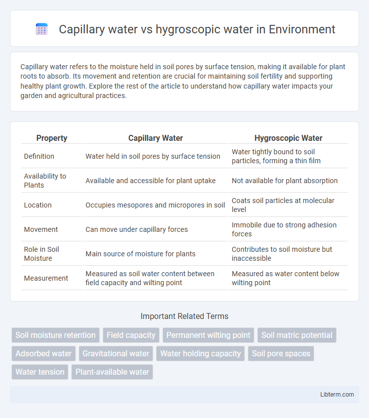 hygroscopic water vs Capillary water in Environment - What is The Difference?