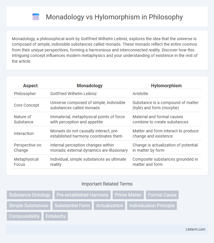 Hylomorphism vs Monadology in Philosophy - What is The Difference?