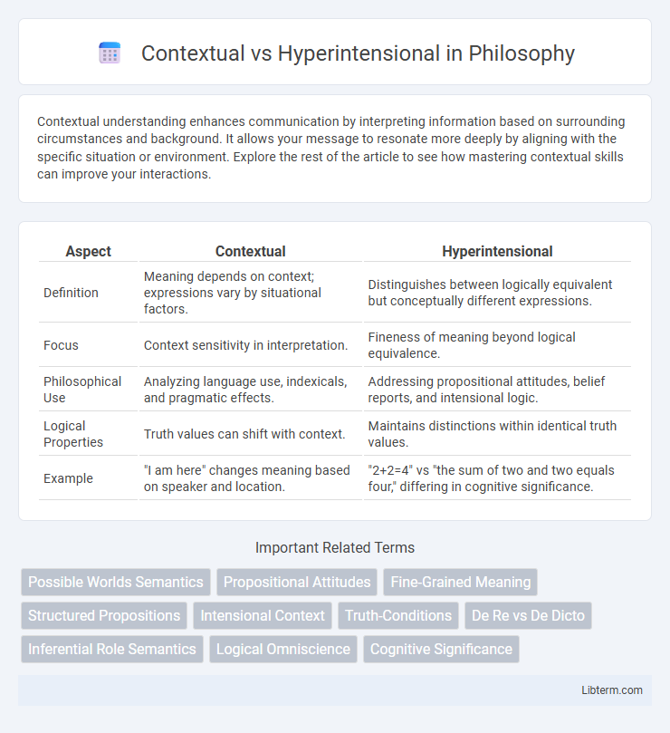 Hyperintensional vs Contextual in Philosophy - What is The Difference?
