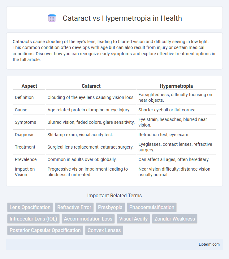 Hypermetropia vs Cataract in Health - What is The Difference?