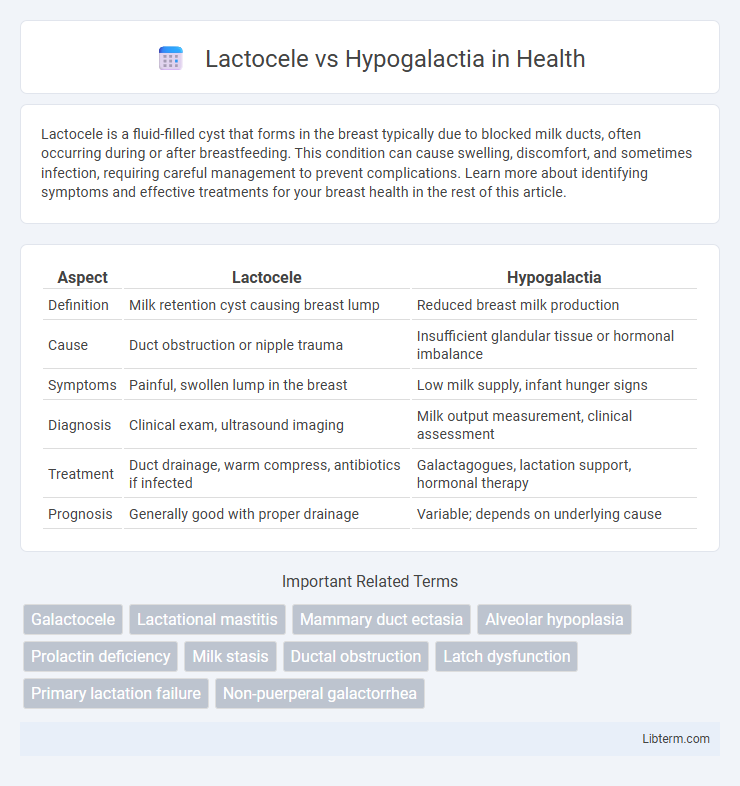 Hypogalactia vs Lactocele in Health - What is The Difference?