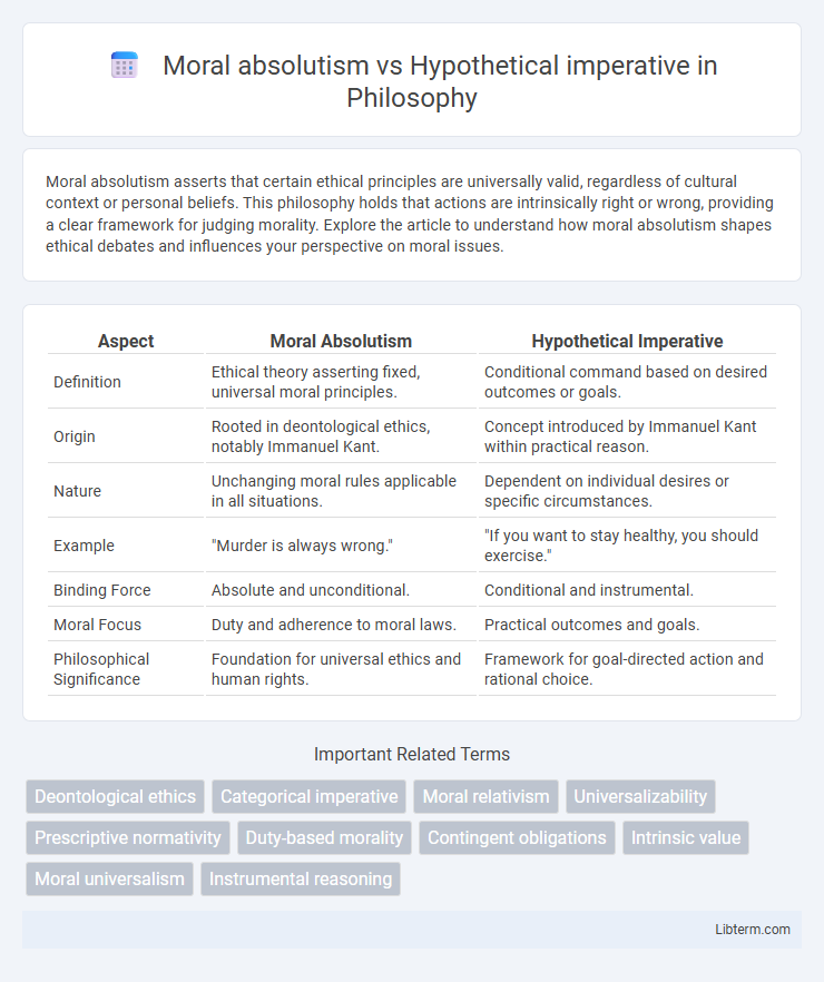 Hypothetical imperative vs Moral absolutism in Philosophy - What is The Difference?