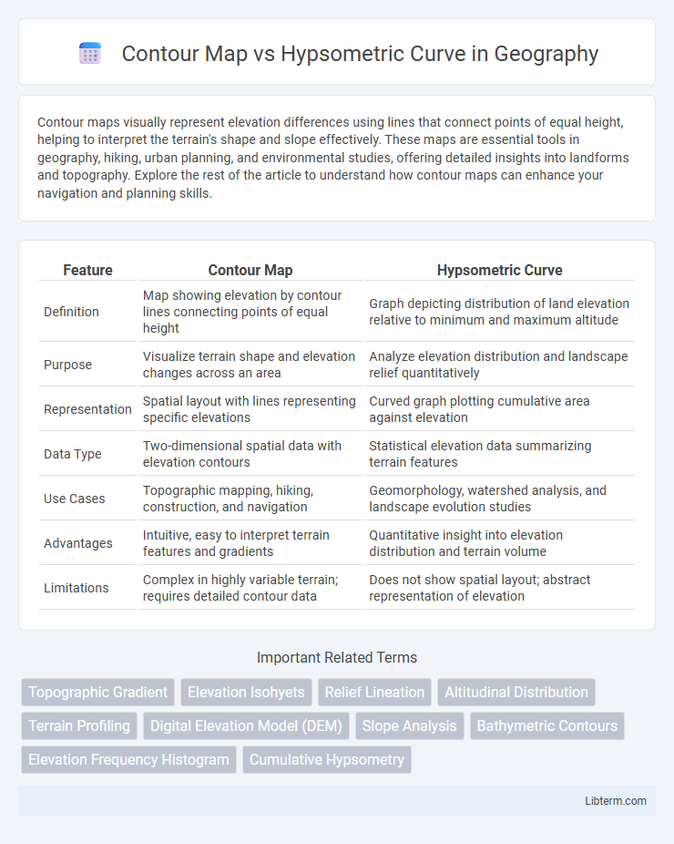 Hypsometric Curve vs Contour Map in Geography - What is The Difference?