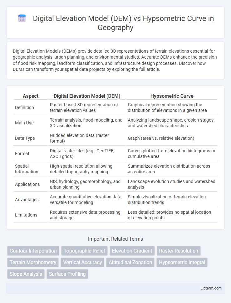 Hypsometric Curve vs Digital Elevation Model (DEM) in Geography - What is The Difference?