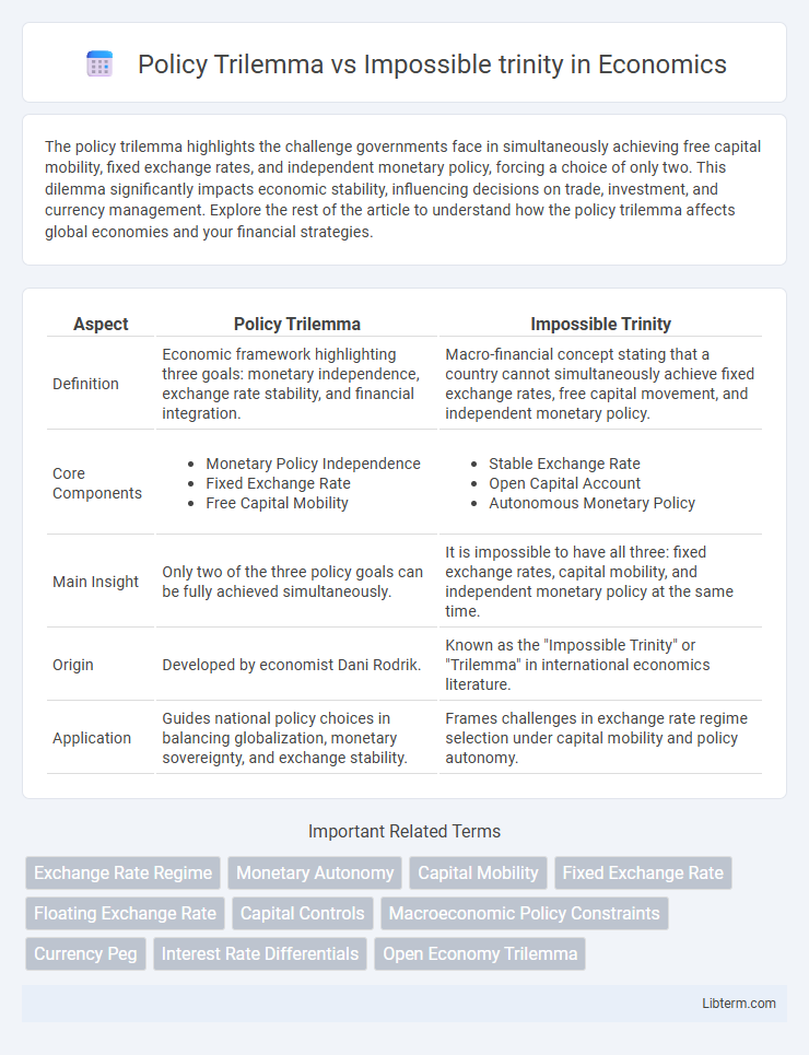 Impossible trinity vs Policy Trilemma in Economics - What is The Difference?