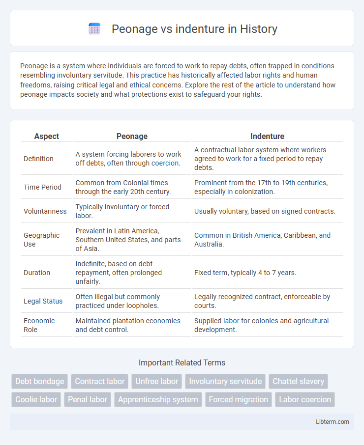 indenture vs Peonage in History - What is The Difference?