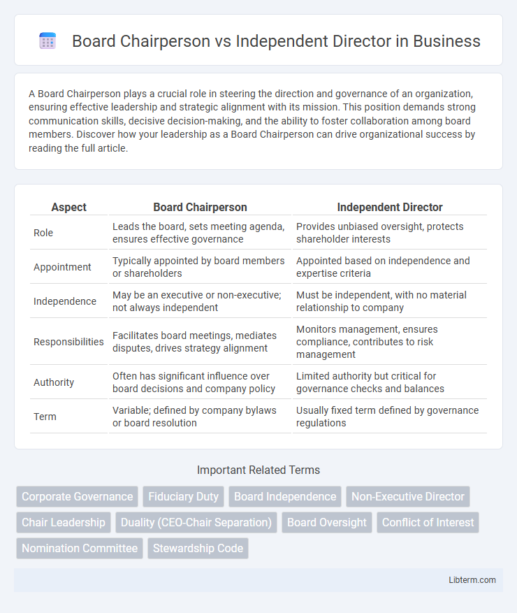 Independent Director vs Board Chairperson in Business - What is The Difference?