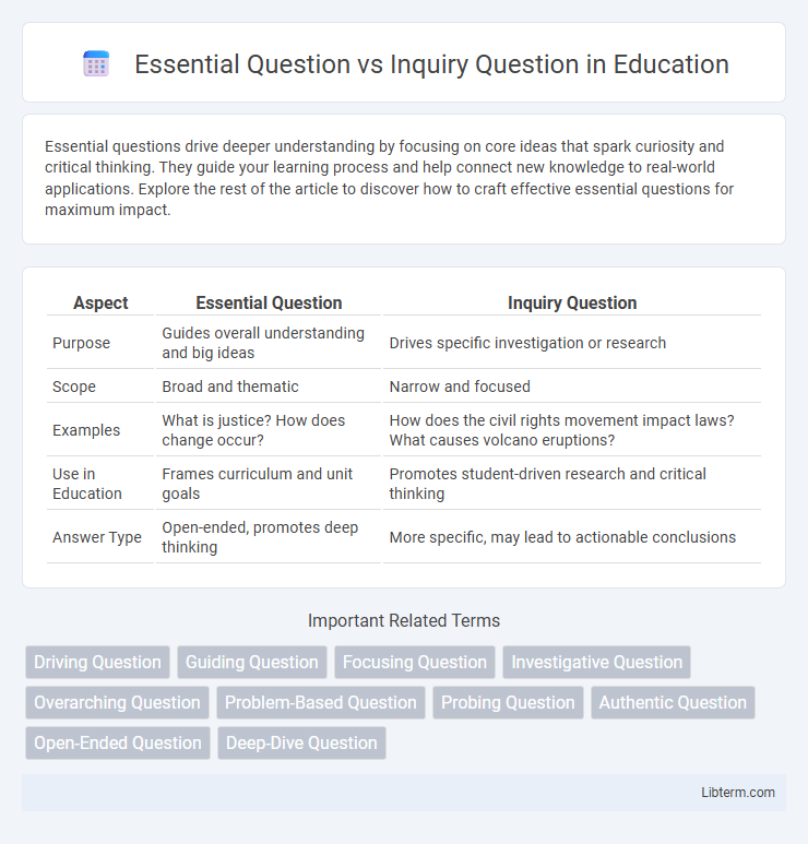 Inquiry Question vs Essential Question in Education - What is The Difference?