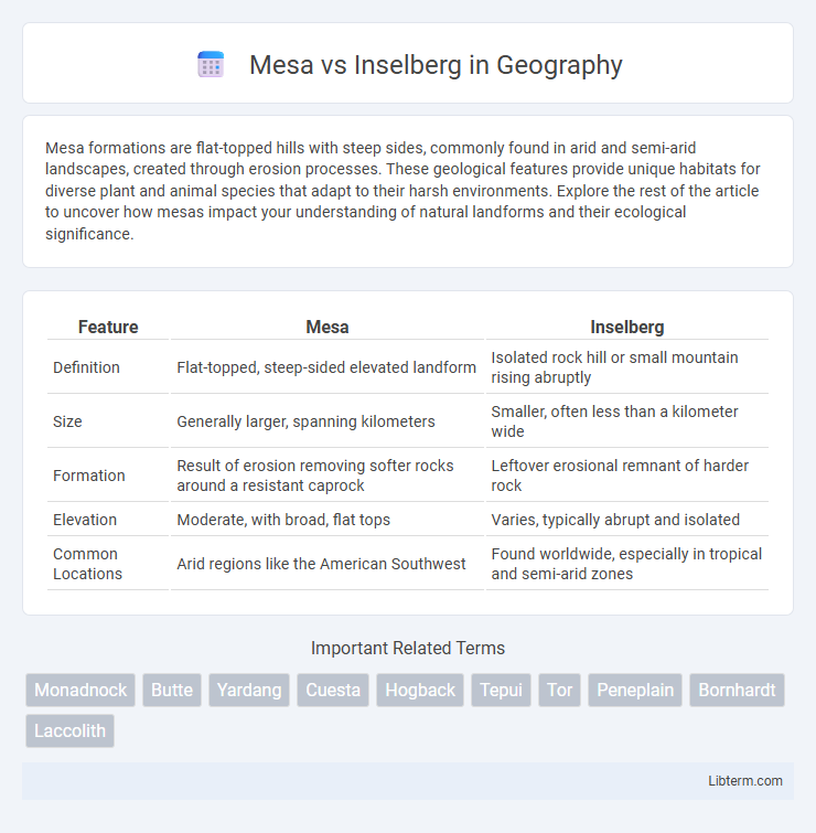 Inselberg vs Mesa in Geography - What is The Difference?