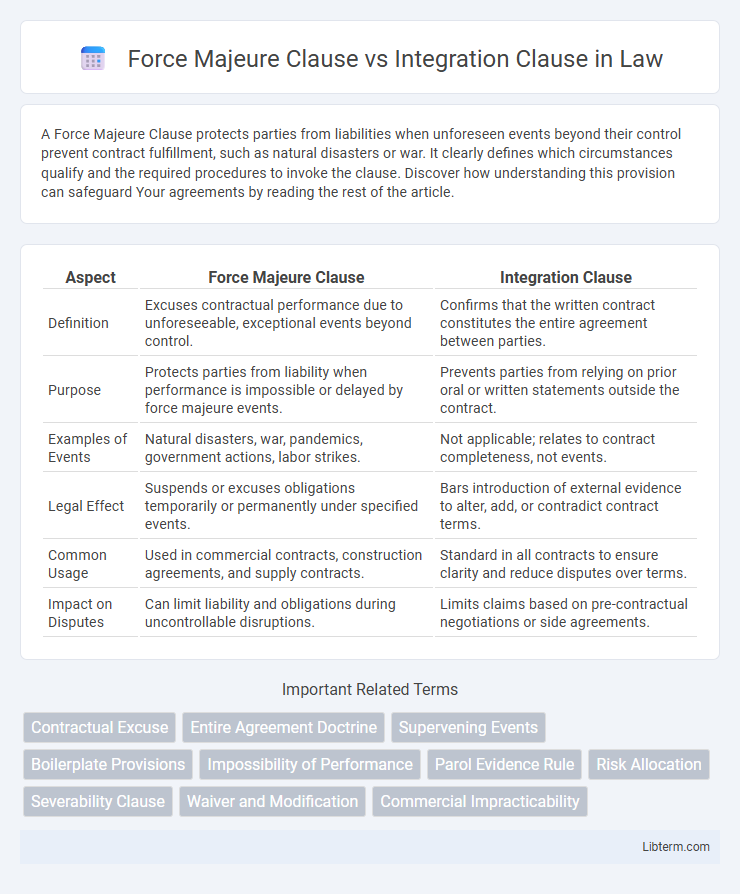 Integration Clause vs Force Majeure Clause in Law - What is The Difference?