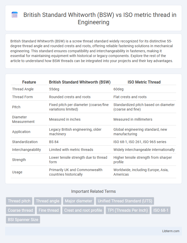 ISO metric thread vs British Standard Whitworth (BSW) in Engineering - What is The Difference?