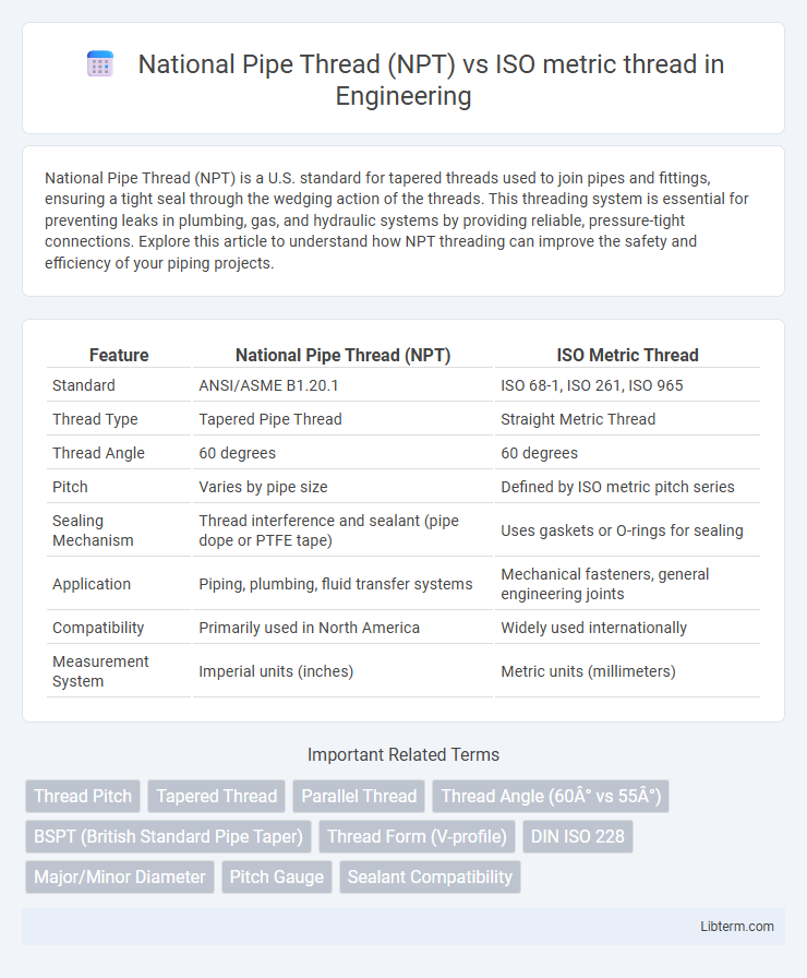 ISO metric thread vs National Pipe Thread (NPT) in Engineering - What is The Difference?