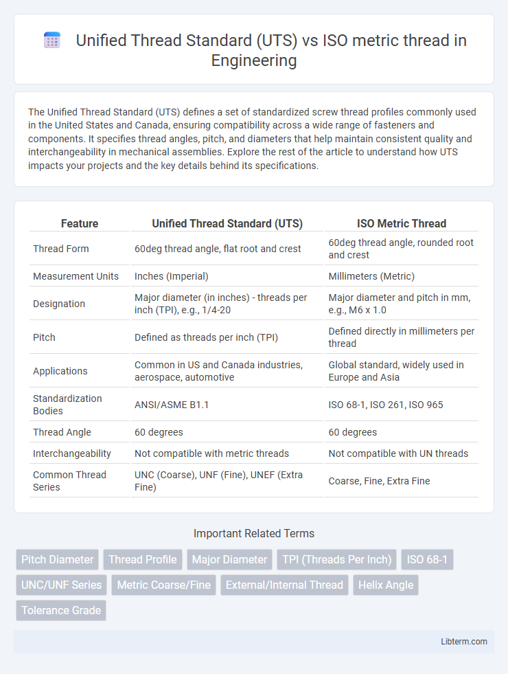 ISO metric thread vs Unified Thread Standard (UTS) in Engineering - What is The Difference?