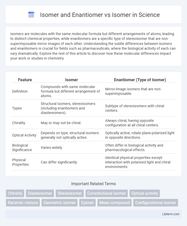 Isomer vs Isomer and Enantiomer in Science - What is The Difference?