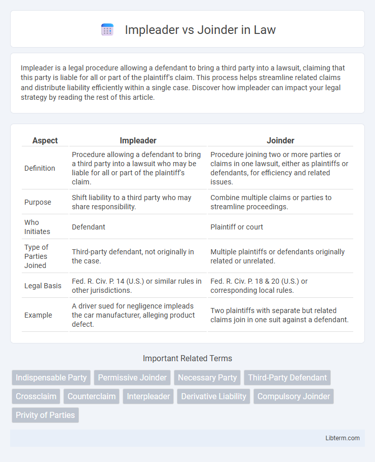 Joinder vs Impleader in Law - What is The Difference?