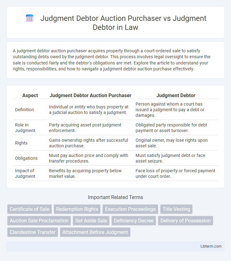 Judgment Debtor vs Judgment Debtor Auction Purchaser in Law - What is The Difference?