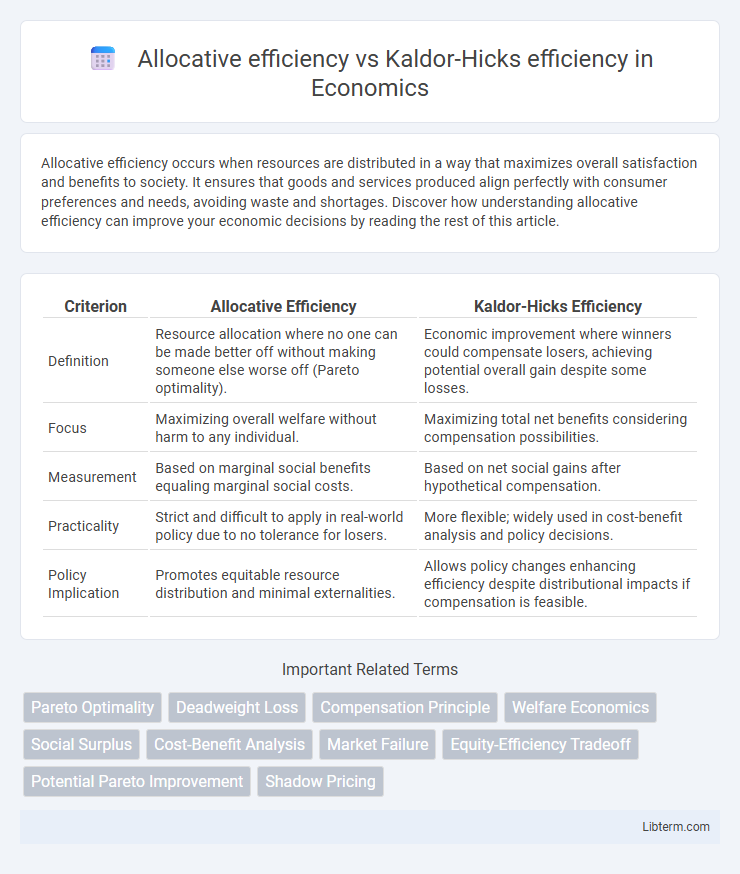 Kaldor-Hicks efficiency vs Allocative efficiency in Economics - What is The Difference?
