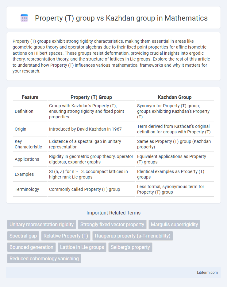 Kazhdan group vs Property (T) group in Mathematics - What is The Difference?
