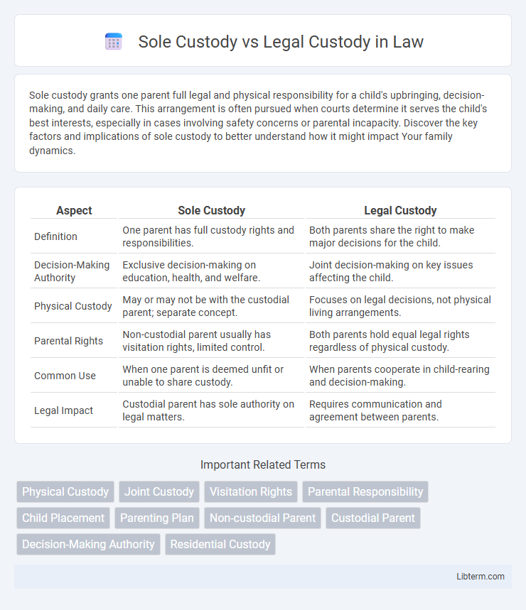 Legal Custody vs Sole Custody in Law - What is The Difference?