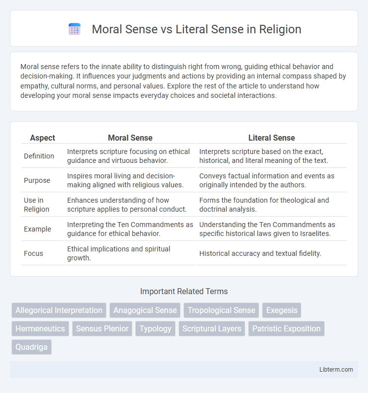 Literal Sense vs Moral Sense in Religion - What is The Difference?