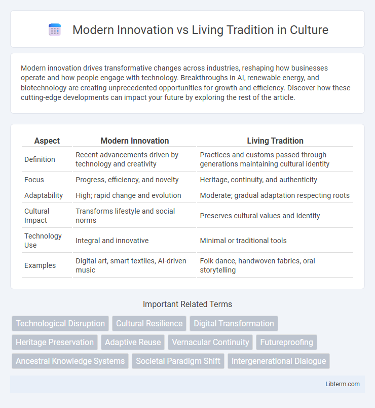 Living Tradition vs Modern Innovation in Culture - What is The Difference?