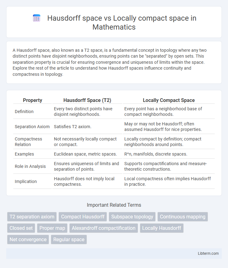 Locally compact space vs Hausdorff space in Mathematics - What is The Difference?