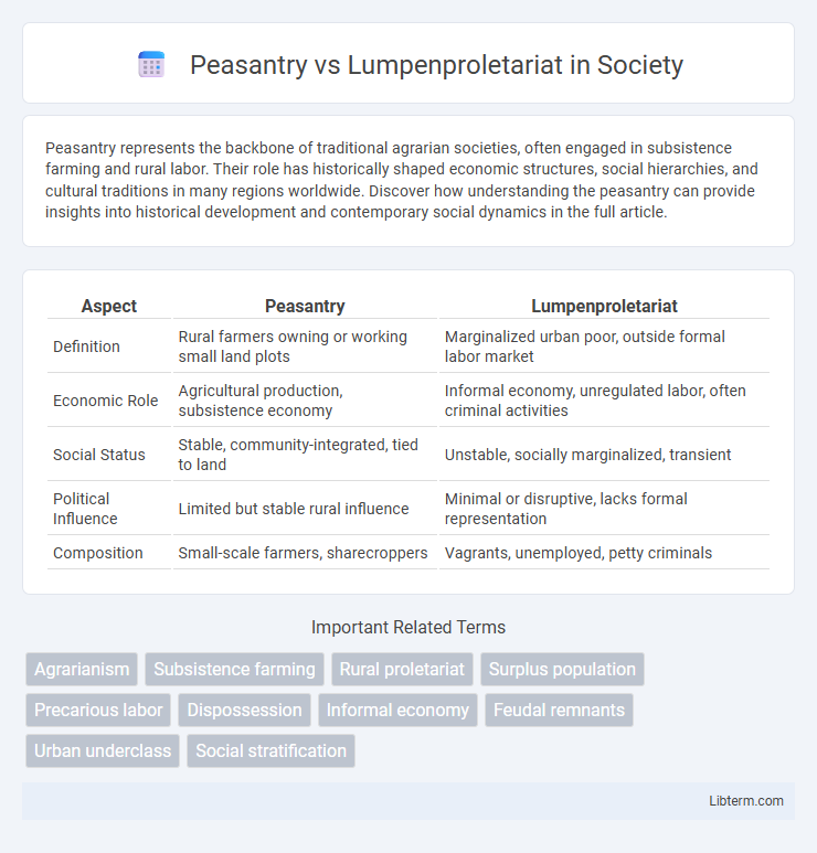 Lumpenproletariat vs Peasantry in Society - What is The Difference?