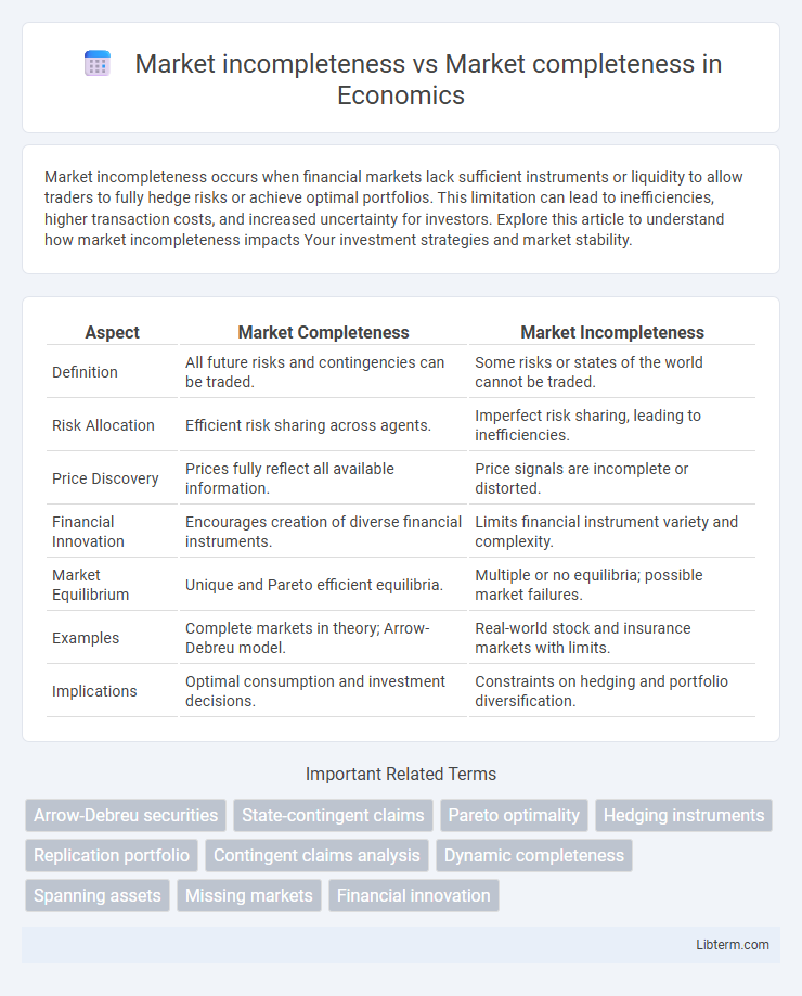 Market completeness vs Market incompleteness in Economics - What is The Difference?