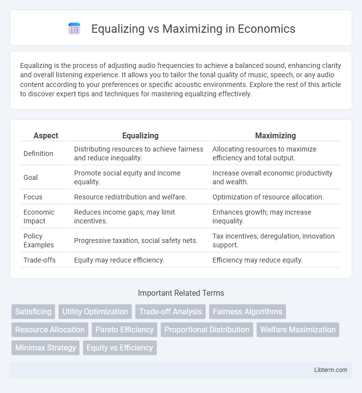 Maximizing vs Equalizing in Economics - What is The Difference?