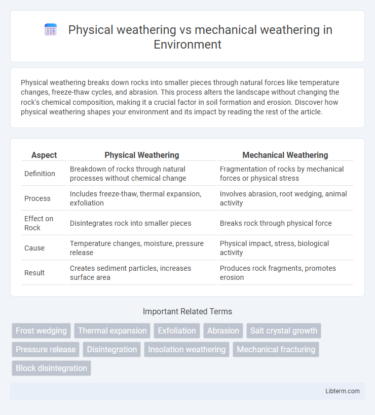 mechanical weathering vs Physical weathering in Environment - What is The Difference?