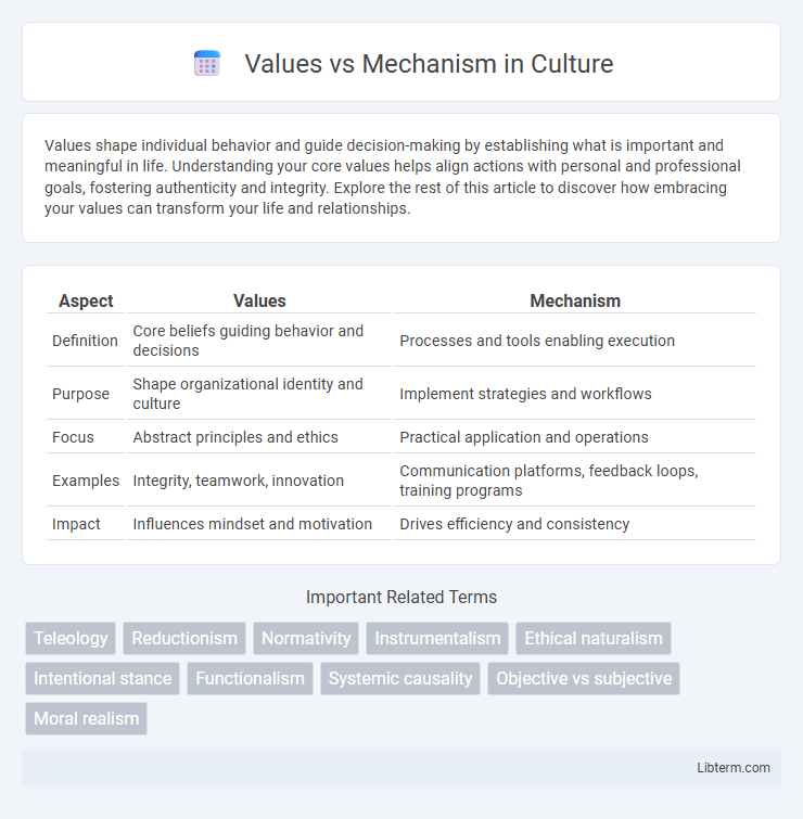 Mechanism vs Values in Culture - What is The Difference?