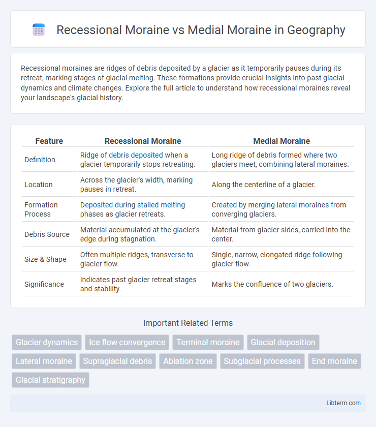 Medial Moraine vs Recessional Moraine in Geography - What is The Difference?