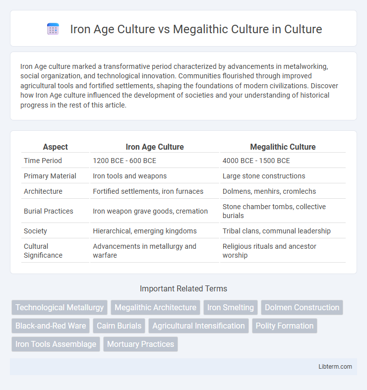 Megalithic Culture vs Iron Age Culture in Culture - What is The Difference?