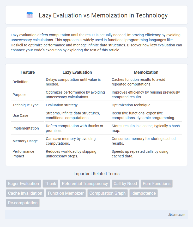 Memoization vs Lazy Evaluation in Technology - What is The Difference?