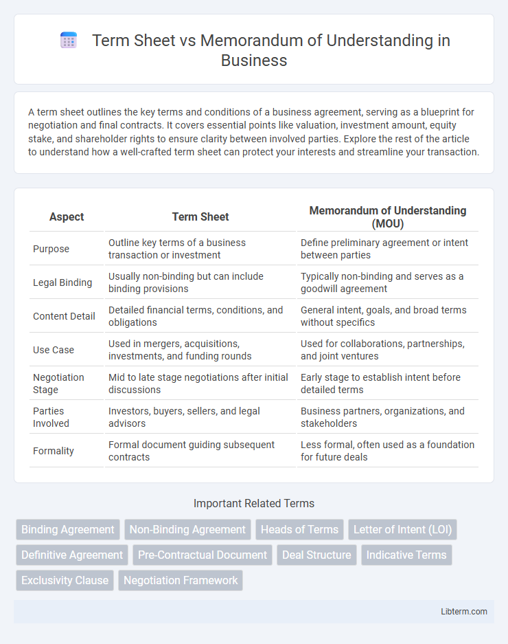 Memorandum of Understanding vs Term Sheet in Business - What is The Difference?