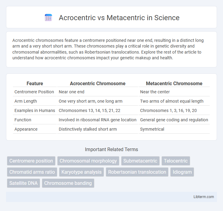 Metacentric vs Acrocentric in Science - What is The Difference?