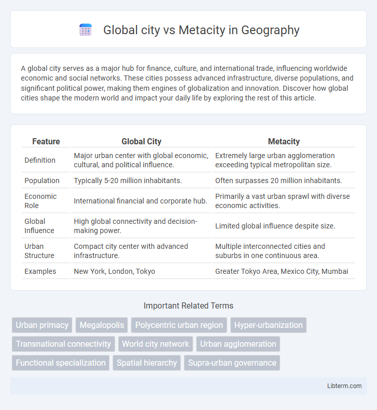 Metacity vs Global city in Geography - What is The Difference?