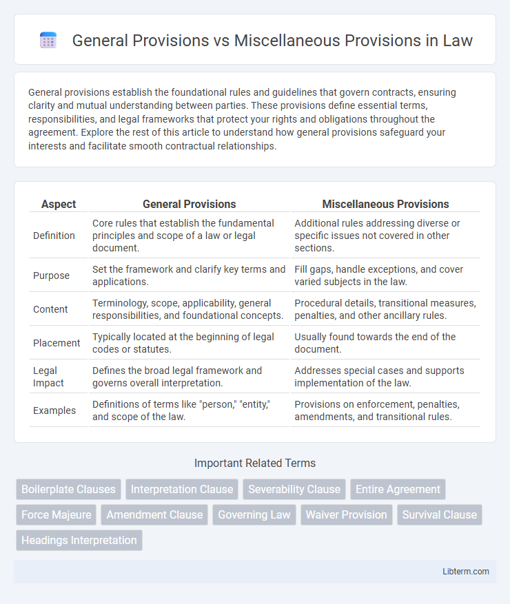 Miscellaneous Provisions vs General Provisions in Law - What is The Difference?