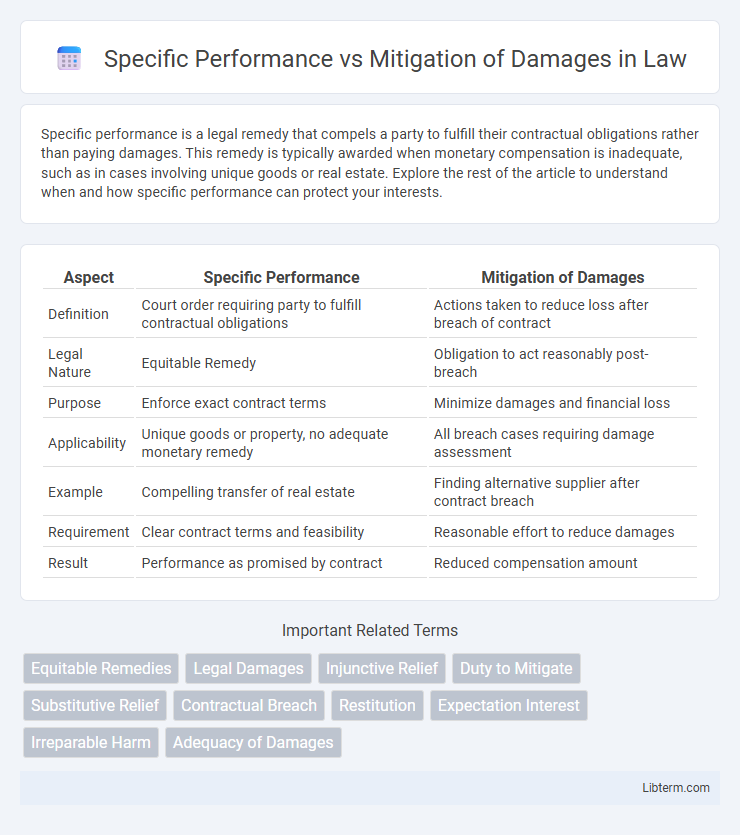 Mitigation of Damages vs Specific Performance in Law - What is The Difference?