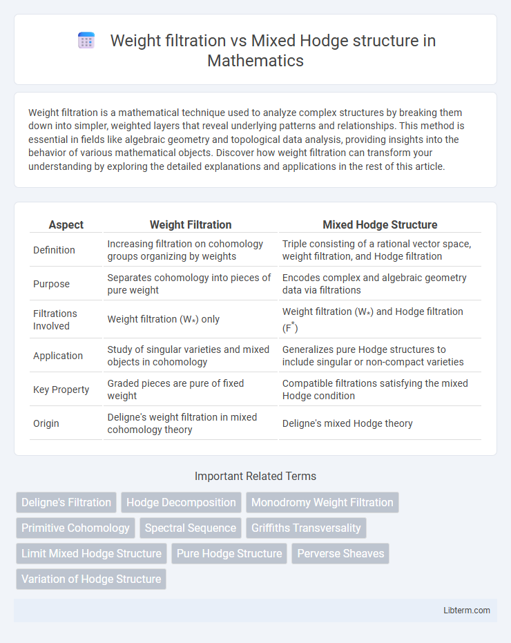 Mixed Hodge structure vs Weight filtration in Mathematics - What is The Difference?