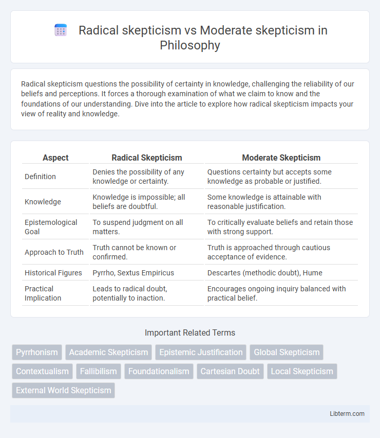 Moderate skepticism vs Radical skepticism in Philosophy - What is The Difference?