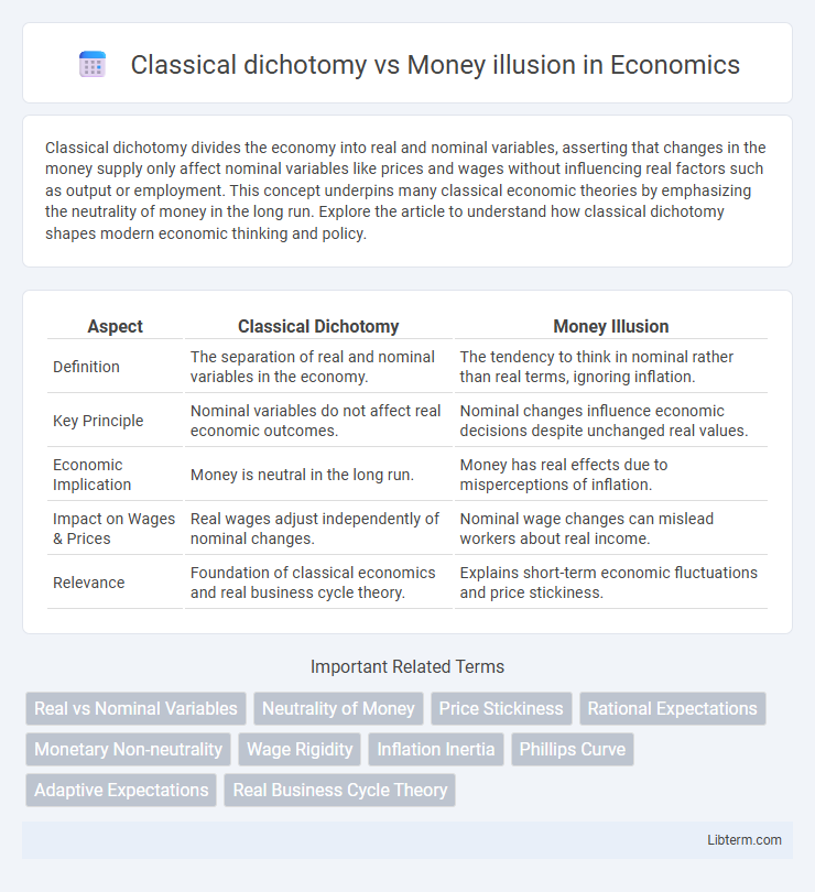 Money illusion vs Classical dichotomy in Economics - What is The Difference?